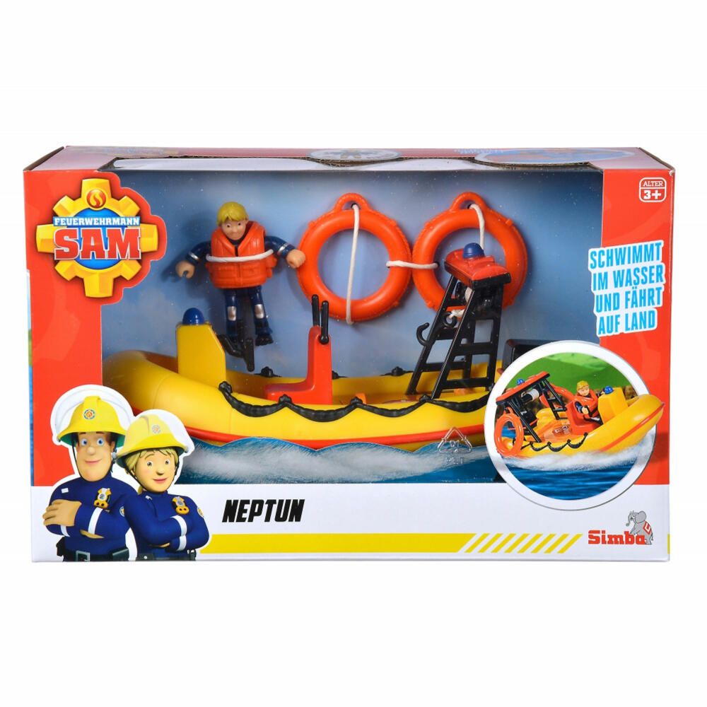 Simba Sam Neptune Boat with Figure, Toy Boat, Emergency Vehicle, Fire Department, Toy, 109252571