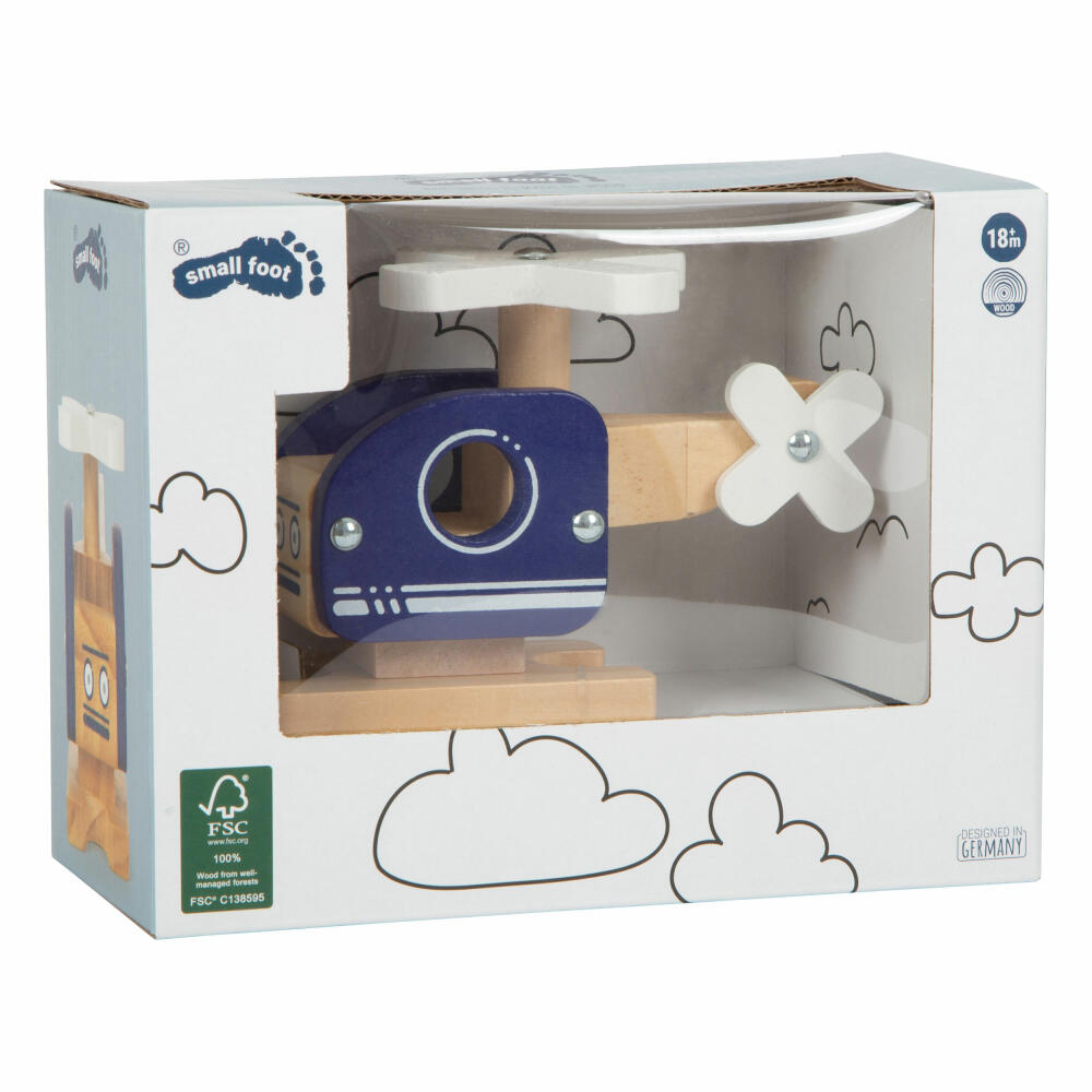 Legler Spielzeug-Hubschrauber, Helikopter, Fahrzeug, Holzspielzeug, Holz, 12287