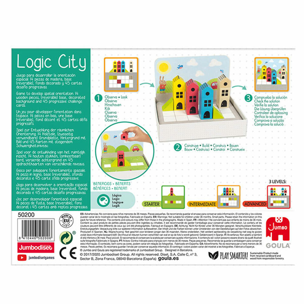 Jumbo Games GOULA Logic City - Logical City, Children's Game, Educational Game, Logic Game, Spatial Thinking, Children's Game, 50200