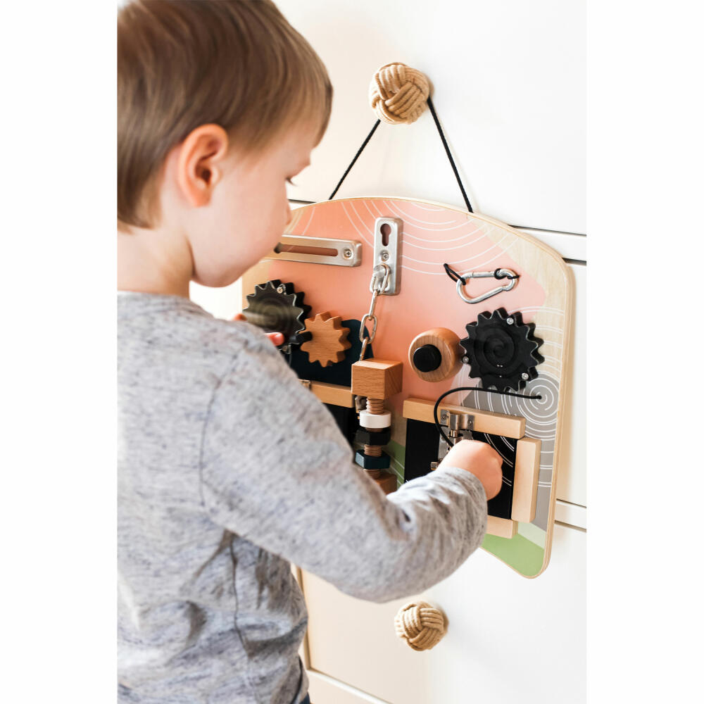 Legler Small Foot Motor Skills Board Locks and Rotation, Motor Skills Toy, from 3 years, 12392