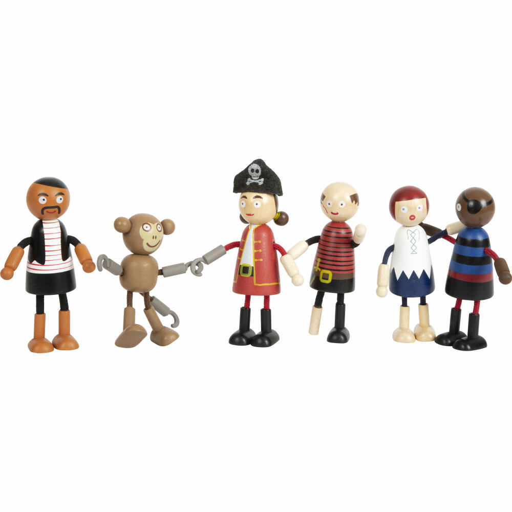 Legler Small Foot bendable dolls pirate figures, play figures, 6 pieces, from 3 years, 12412