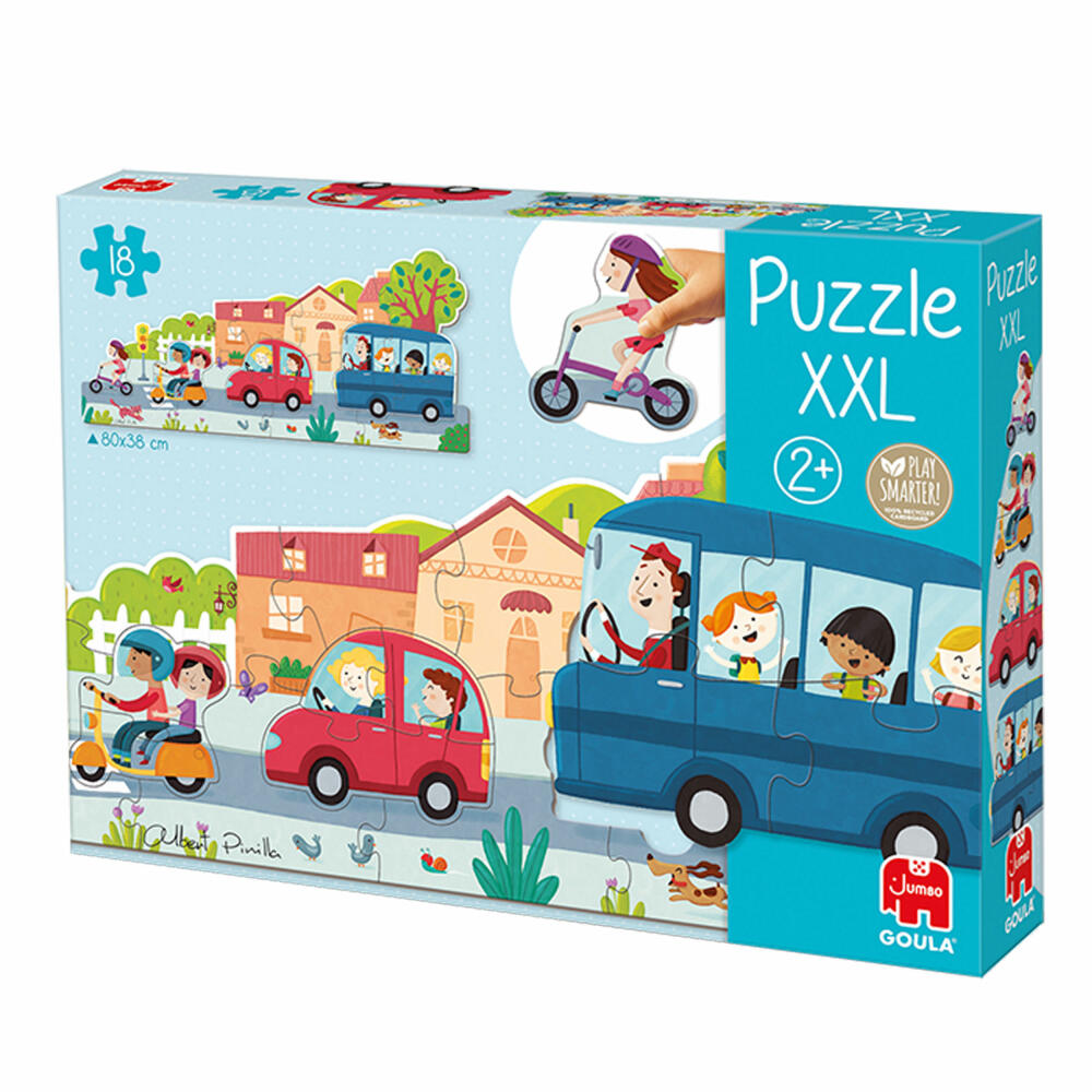 Jumbo Spiele GOULA XXL-Puzzle Fahrzeuge, Kinderpuzzle, Legespiel, Kinder, 18 Teile, 453428