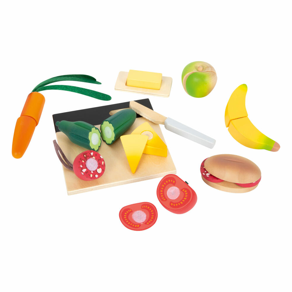 Legler Schneide-Set Mittagessen fresh, Kaufladen-Spielzeug, Zubehör, Holz, 12331