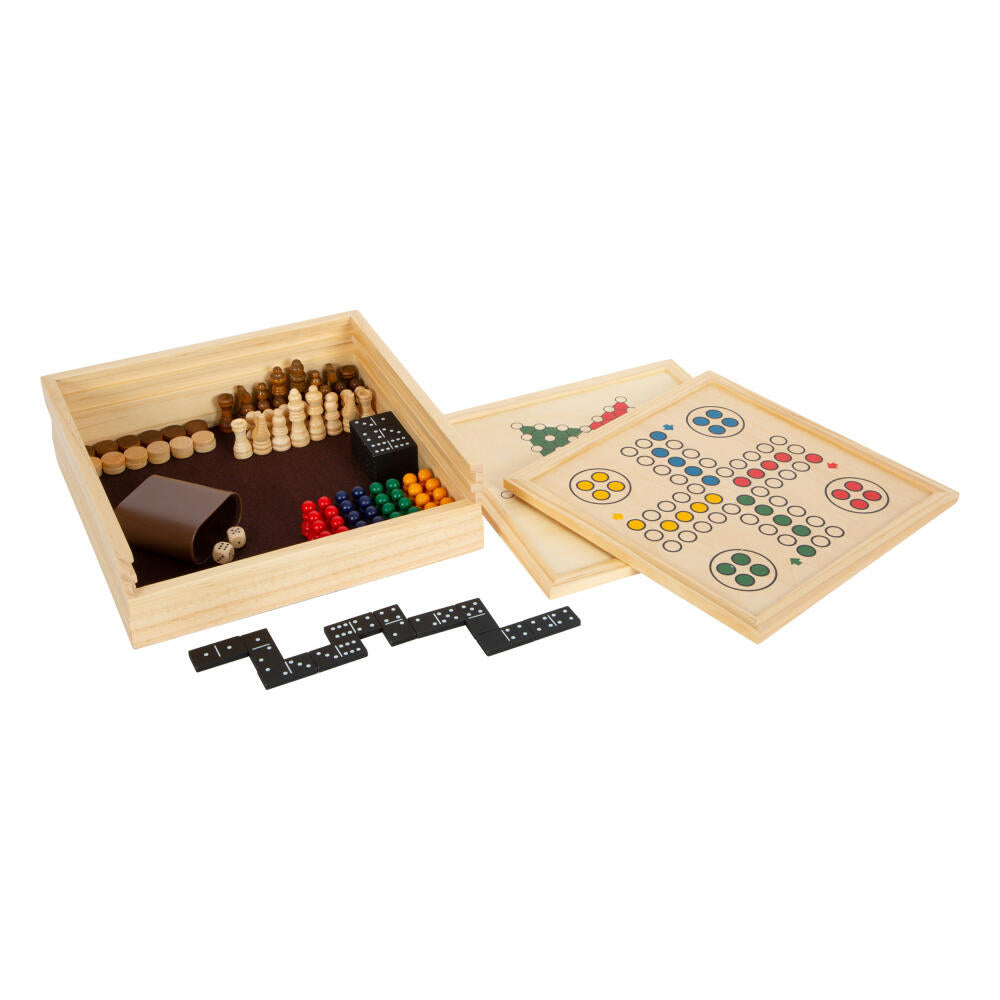 Legler Spielesammlung 7 Klassiker, Brettspiele, Gesellschaftsspiele, Holz, ab 6 Jahren, 12322