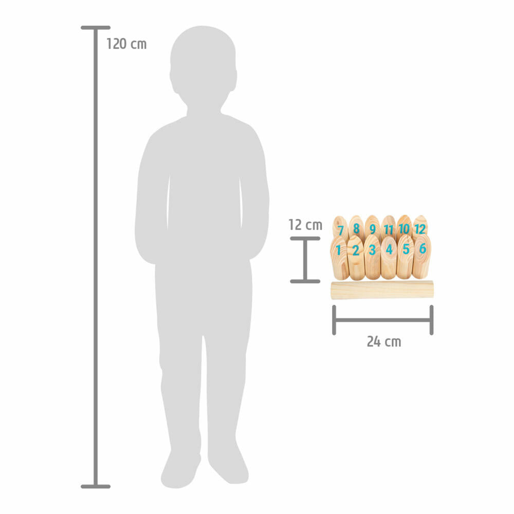 Legler Small Foot Viking Game Kubb with Numbers Active, Throwing Game, from 5 years, 12402