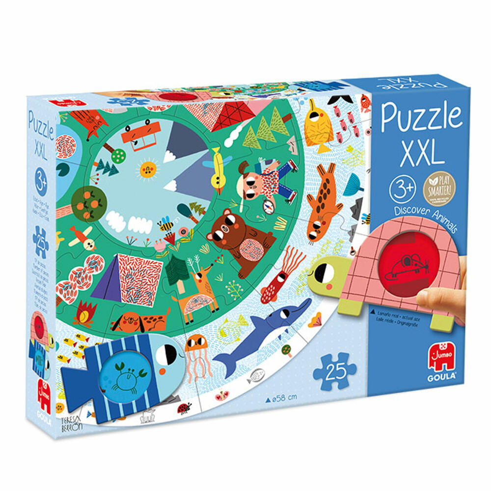 Jumbo Spiele GOULA XXL-Puzzle Tiere entdecken, Kinderpuzzle, Legespiel, Kinder Puzzles, 53177