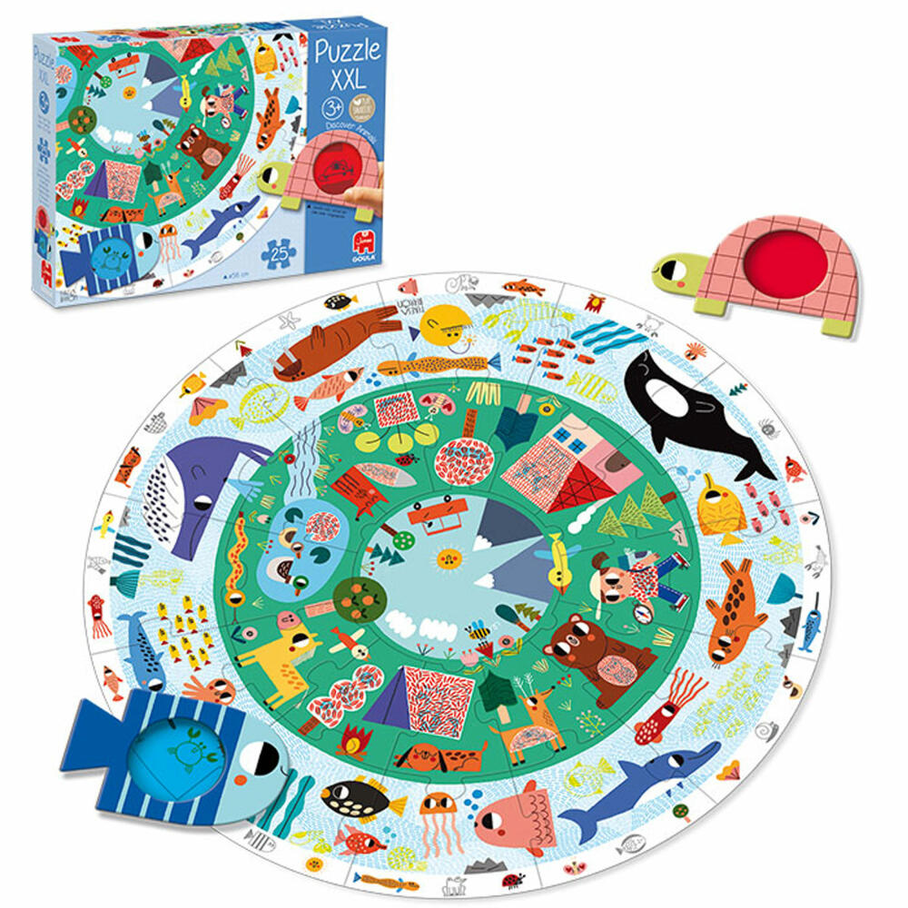 Jumbo Spiele GOULA XXL-Puzzle Tiere entdecken, Kinderpuzzle, Legespiel, Kinder Puzzles, 53177