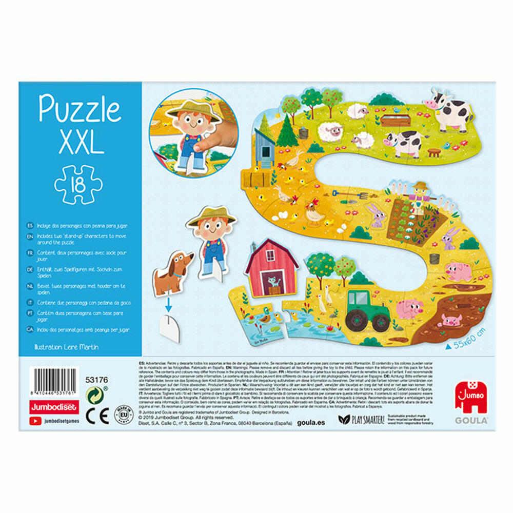 Jumbo Spiele GOULA XXL-Puzzle Bauernhof, Kinderpuzzle, Legespiel, Kinder Puzzles, 53176