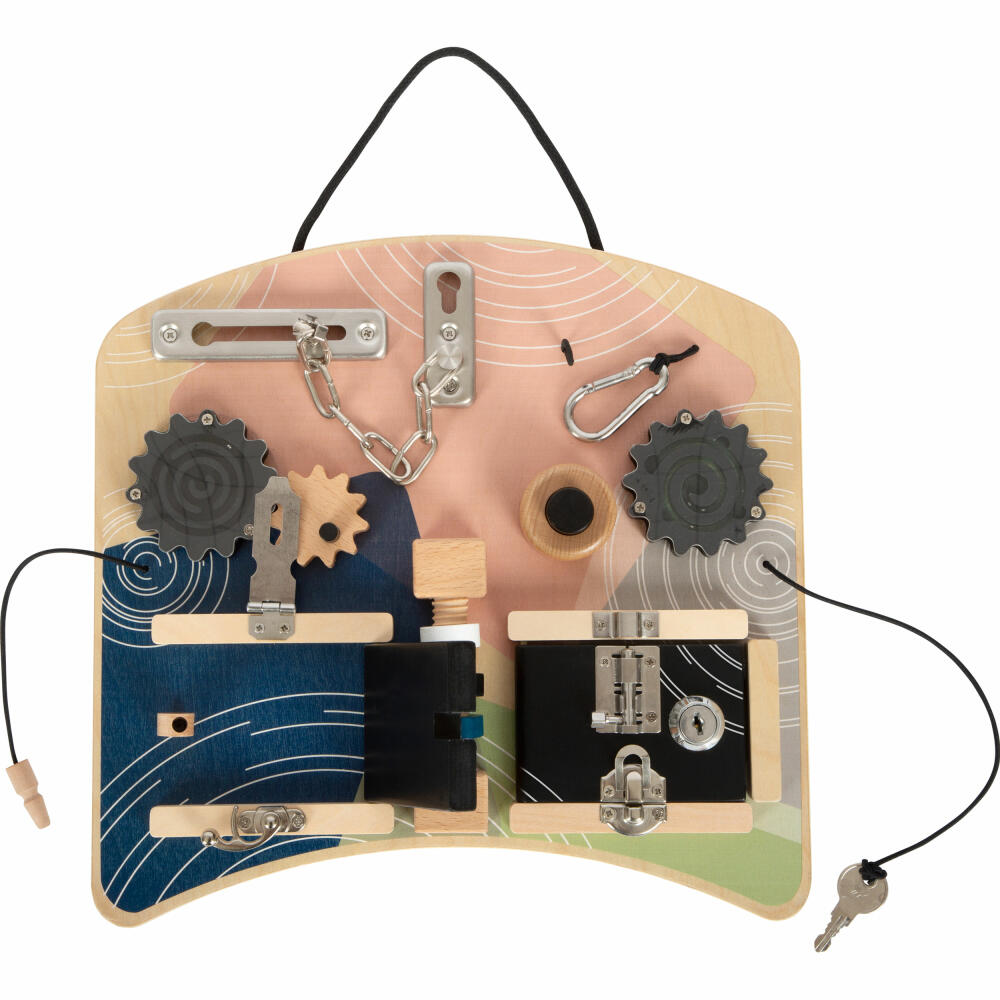 Legler Small Foot Motor Skills Board Locks and Rotation, Motor Skills Toy, from 3 years, 12392