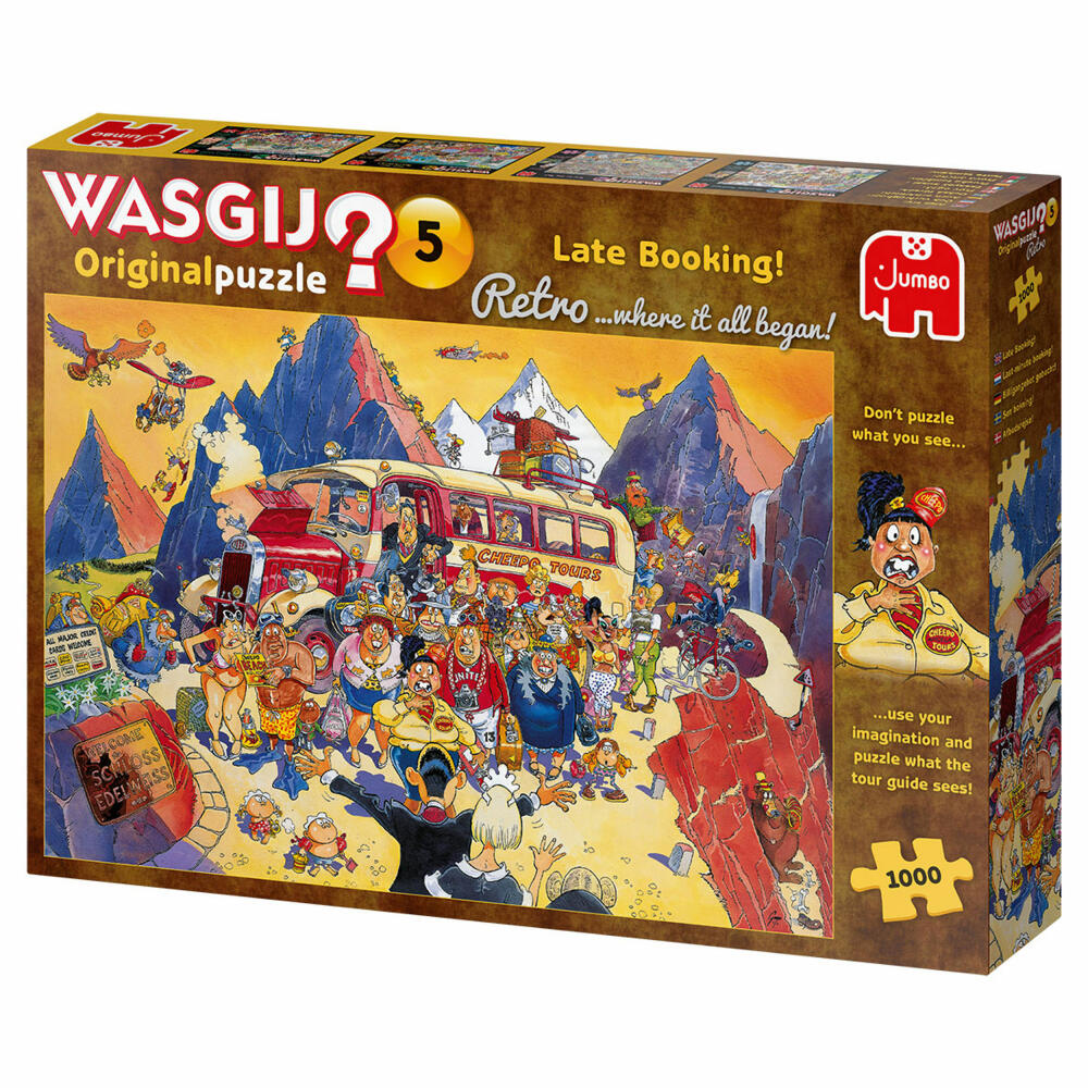 Jumbo Games Wasgij Retro Original 5 - cheap offer booked!, Puzzle, adult puzzle, puzzle game, 1000 pieces, 25007