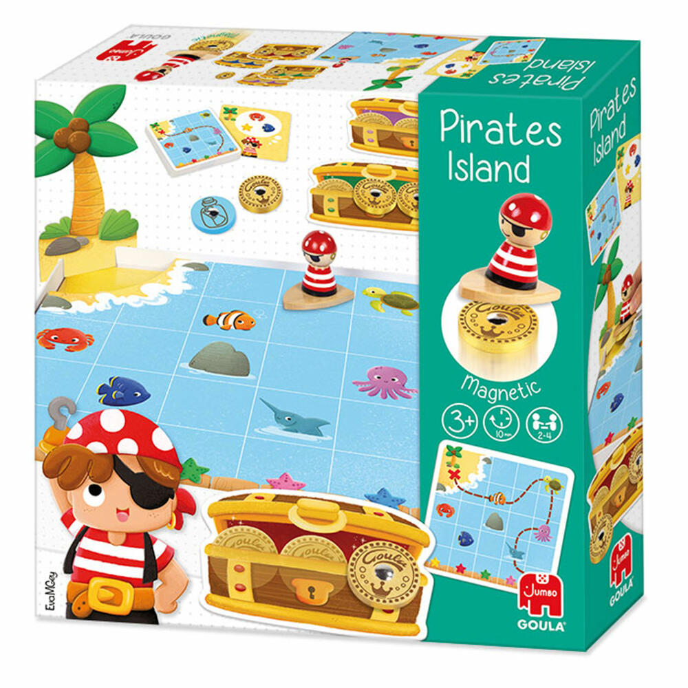 Jumbo Games GOULA Pirate Island, Children's Game, Board Game, Skill Game, Puzzle Game, Children's Game, 53169