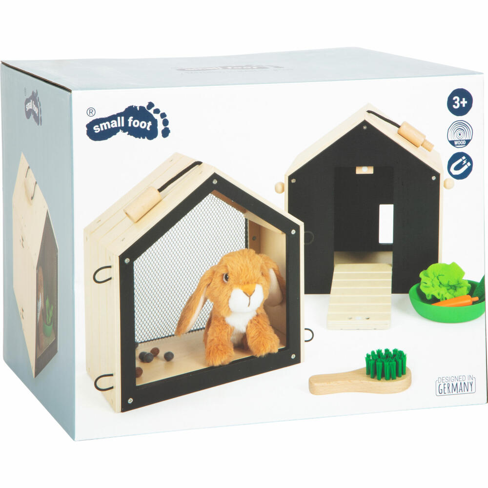 Legler Small Foot Hasenstall mit Auslauf, Spielzeug, mit Plüschhase, ab 3 Jahren, 12399