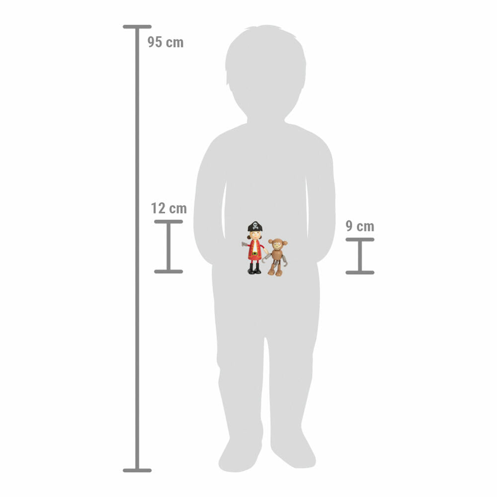 Legler Small Foot bendable dolls pirate figures, play figures, 6 pieces, from 3 years, 12412