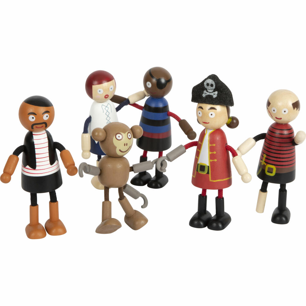 Legler Small Foot bendable dolls pirate figures, play figures, 6 pieces, from 3 years, 12412