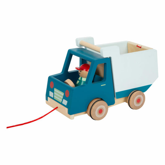 Legler Nachzieh-Fahrzeug Kipplaster, Nachzieh-Auto, Transporter, LKW, Holz, 12348