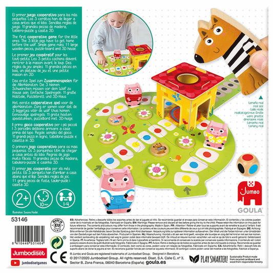 Jumbo Spiele GOULA 3 kleine Schweinchen, Kinderspiel, Kooperatives Spiel, Gesellschaftsspiel, Familienspiel, 53146