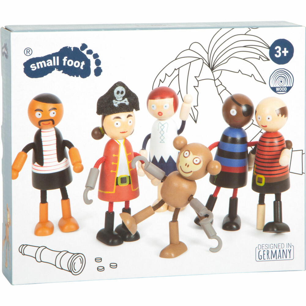 Legler Small Foot bendable dolls pirate figures, play figures, 6 pieces, from 3 years, 12412