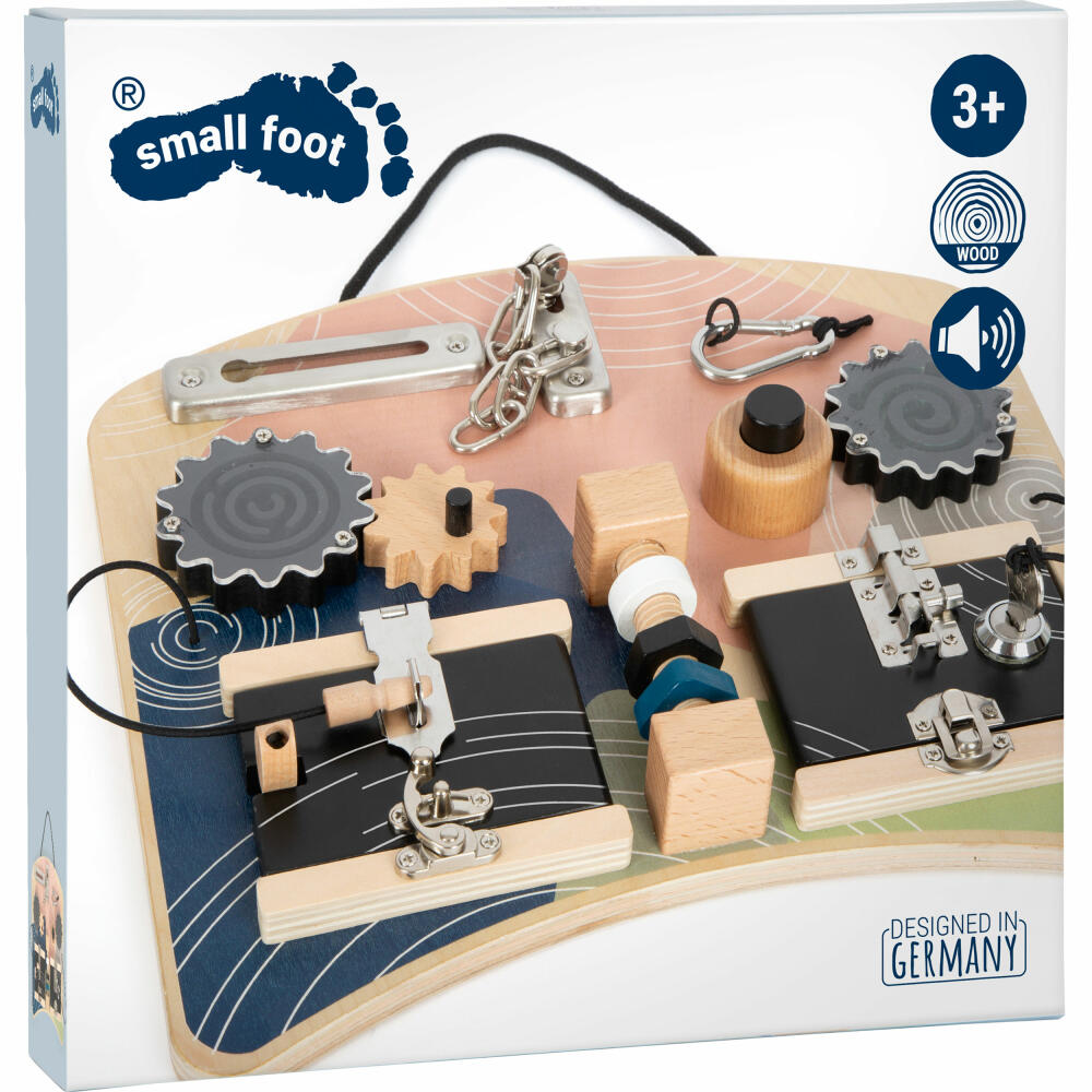 Legler Small Foot Motor Skills Board Locks and Rotation, Motor Skills Toy, from 3 years, 12392