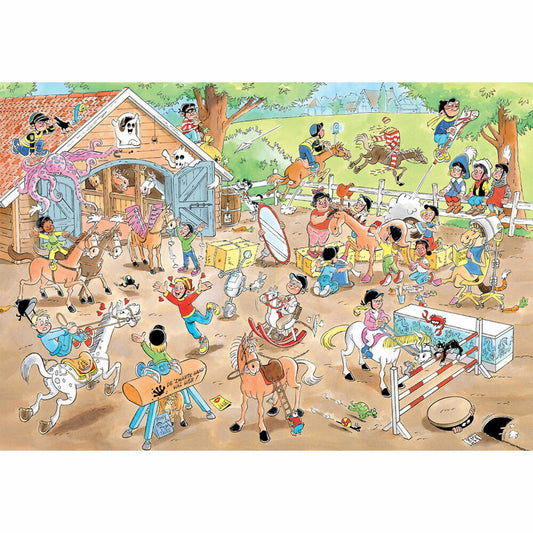 Jumbo Spiele Jan van Haasteren Junior - Reitschule, Kinderpuzzle, Kinder Puzzle, Legespiel, 360 Teile, 20083