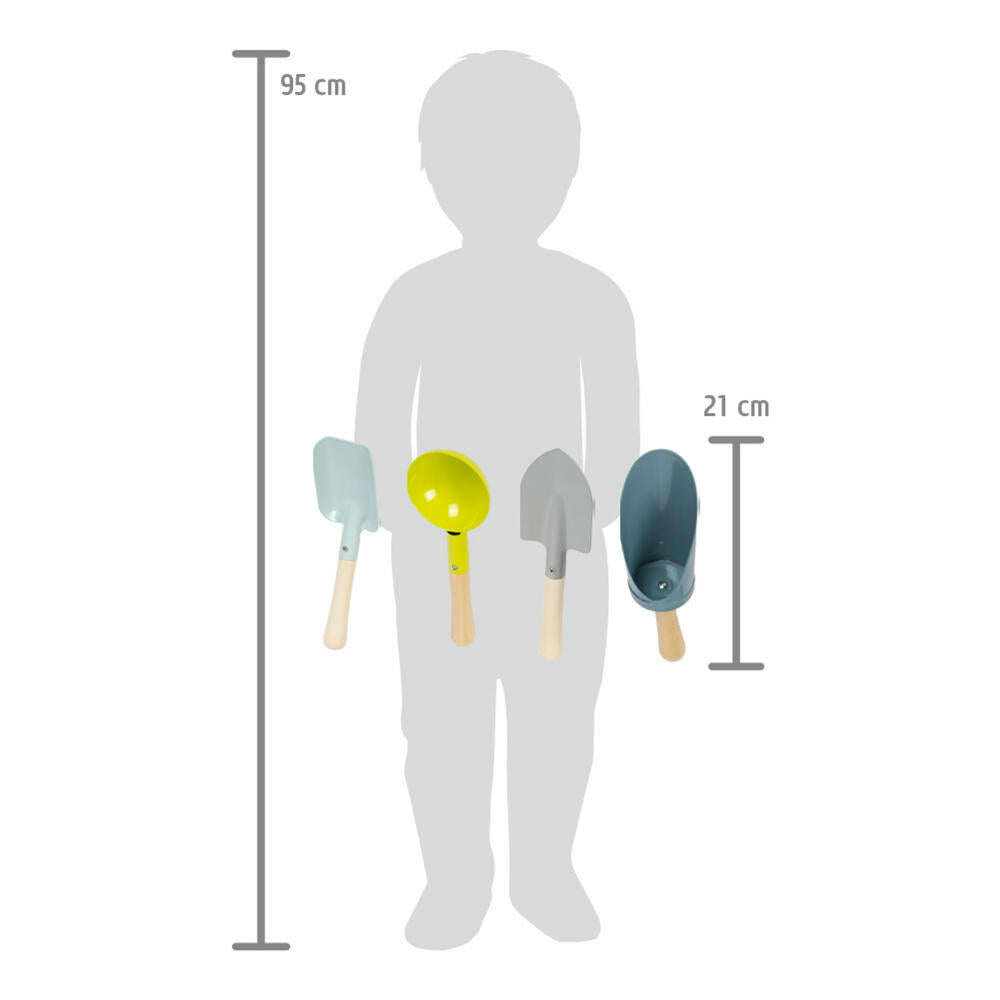 Legler Small Foot hand shovel set compact, garden tool 4-piece, from 3 years, 12387