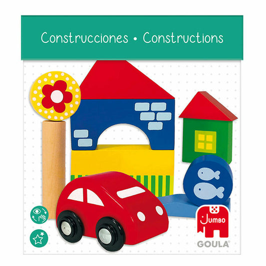 Jumbo Games GOULA wooden building blocks set, 26 pcs., game pieces, building blocks, building bricks, children, wood, 50202