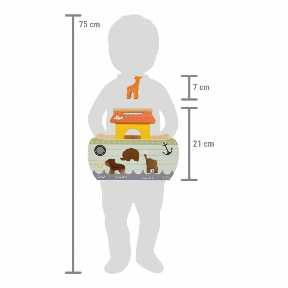 Legler Small Foot Steckspiel Arche Noah Safari, 16 Teile, ab 12 Monaten, 12456