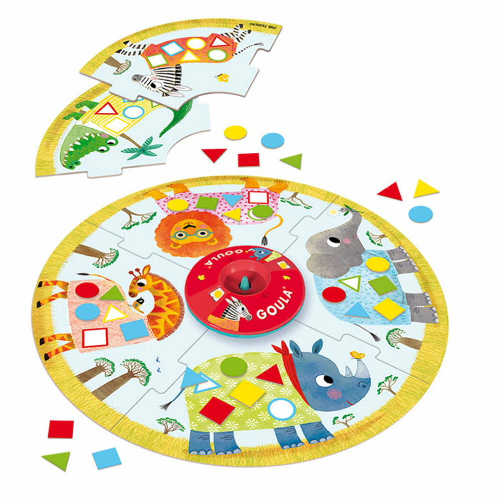 Jumbo Games GOULA Safari Roulette, Learning Colors and Shapes, Children's Game, Puzzle Game, Children's Game, 53156