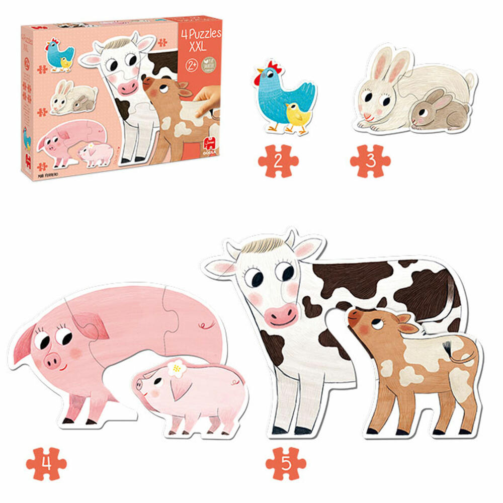 Jumbo Spiele GOULA 4 XXL-Puzzle Tiermütter und ihre Babys, Kinderpuzzle, Legespiel, Kinder Puzzles, 53175
