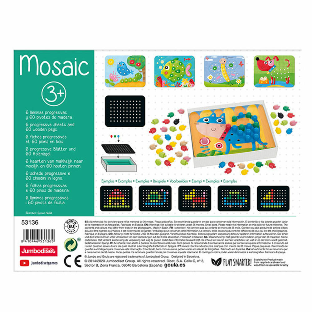 Jumbo Games GOULA Mosaic, Plug-in Game, Children's Game, Learning Colors, Educational Game, Children's Toy, 53136