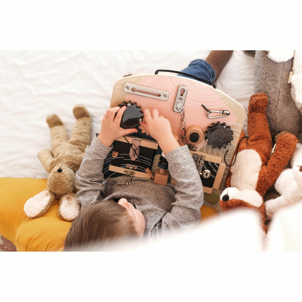 Legler Small Foot Motor Skills Board Locks and Rotation, Motor Skills Toy, from 3 years, 12392