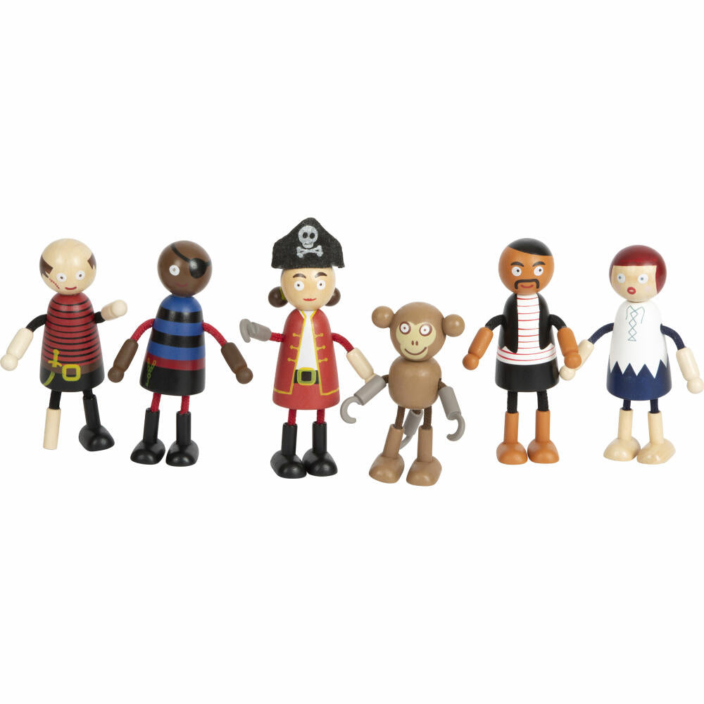 Legler Small Foot bendable dolls pirate figures, play figures, 6 pieces, from 3 years, 12412