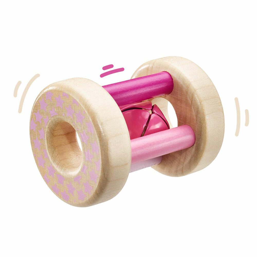 Selecta Spielzeug Sternchenflitzer Rassel, Kleinkindspiel, Kleinkindspielzeug, Rosa, Holz, 7 cm, 64001
