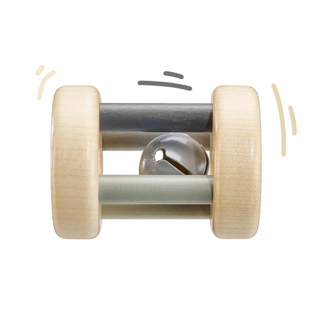 Selecta Toy Cloud Racer, Rattle, Toddler Game, Toddler Toy, Wood, Grey, 6 cm, 64003