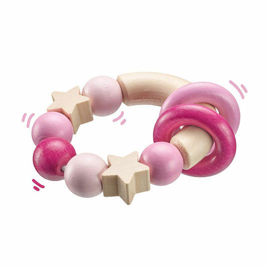 Selecta Spielzeug Glücksgriff Greifling, Kleinkindspiel, Kleinkindspielzeug, Holz, Rosa, 7.5 cm, 64000