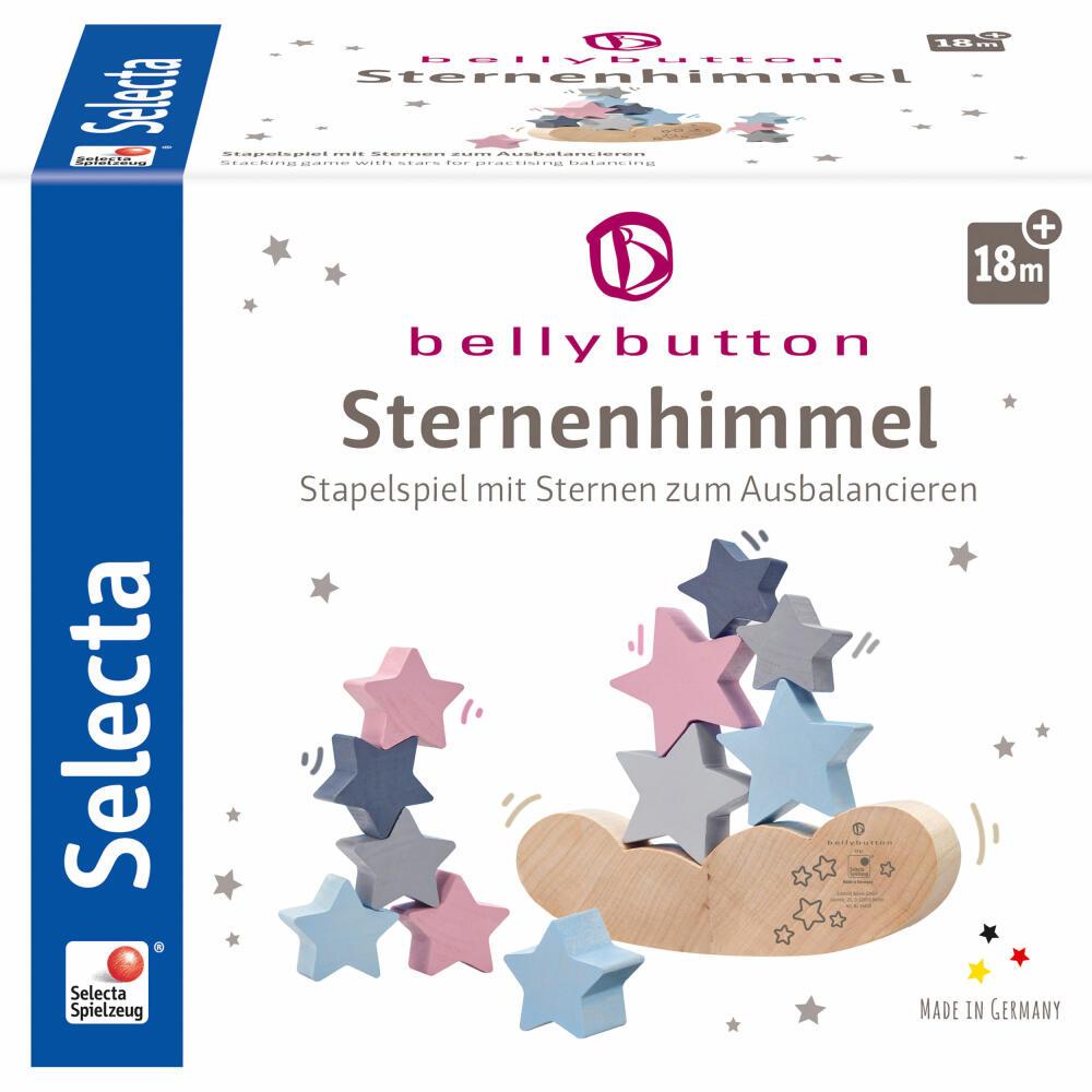 Selecta bellybutton Sternenhimmel, Stapelspiel, Balancespiel, Balance, Stapel Spiel, Holz Spielzeug, 64020