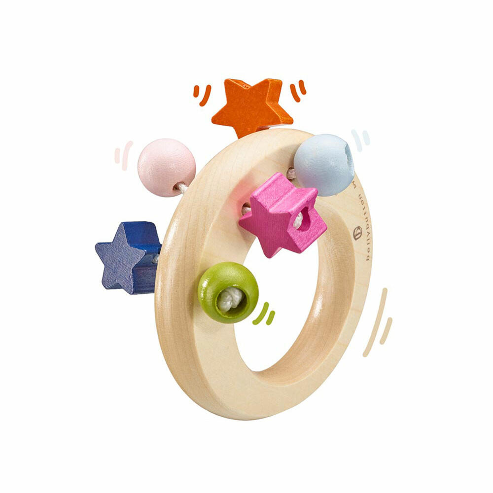 Selecta Toys Star Magic, Rattle Game, Toddler Game, Toddler Toy, Wood, 8 cm, 64012