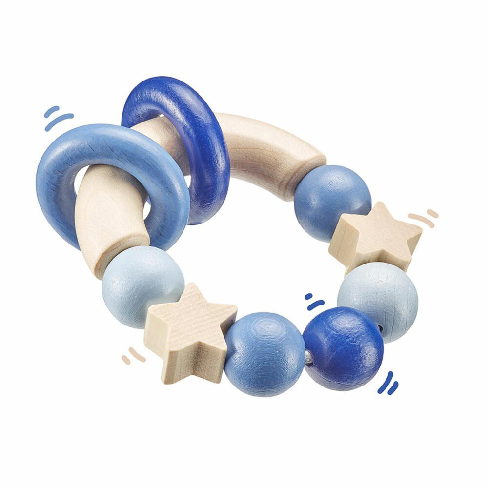 Selecta Spielzeug Glücksgriff Grasping Toy, Toddler Game, Toddler Toy, Wood, Blue, 7.5 cm, 64010