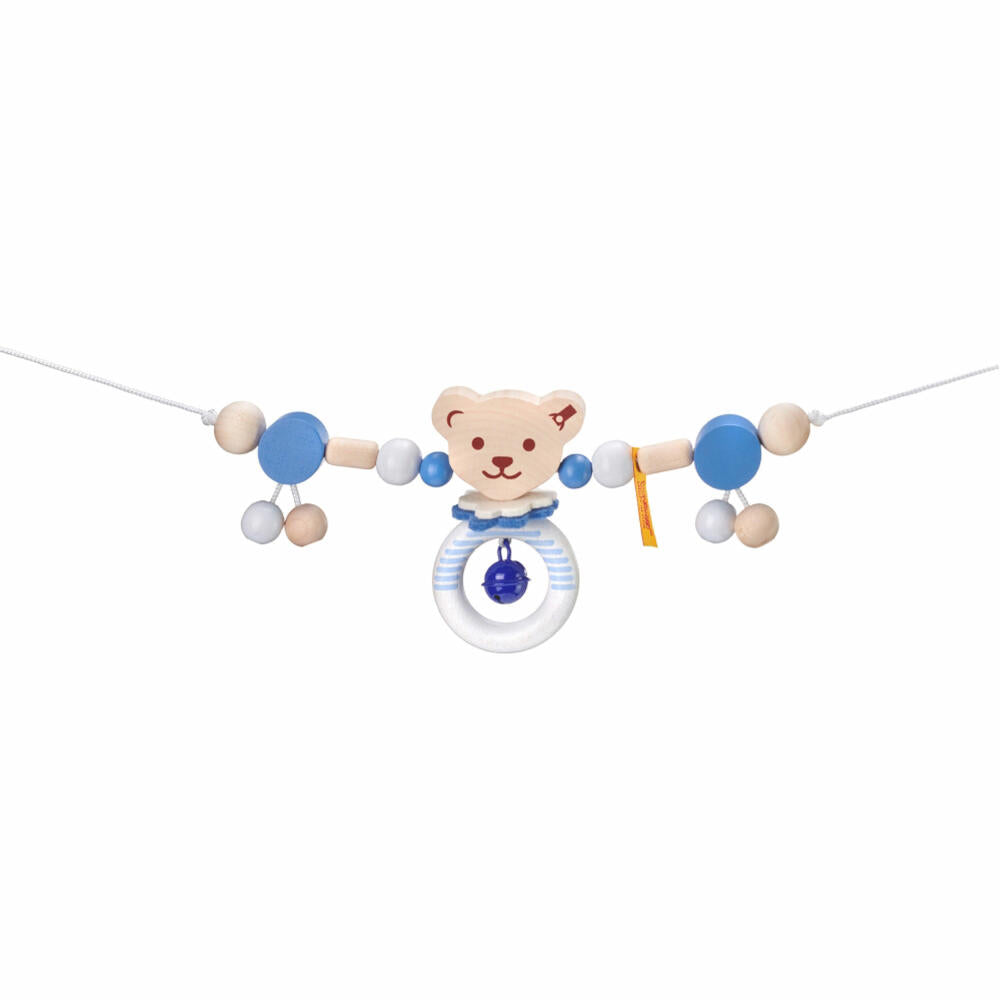 Selecta Steiff Cart Chain, Pram Chain, Stroller Chain, Baby Toy, Blue, 63 cm, 64305