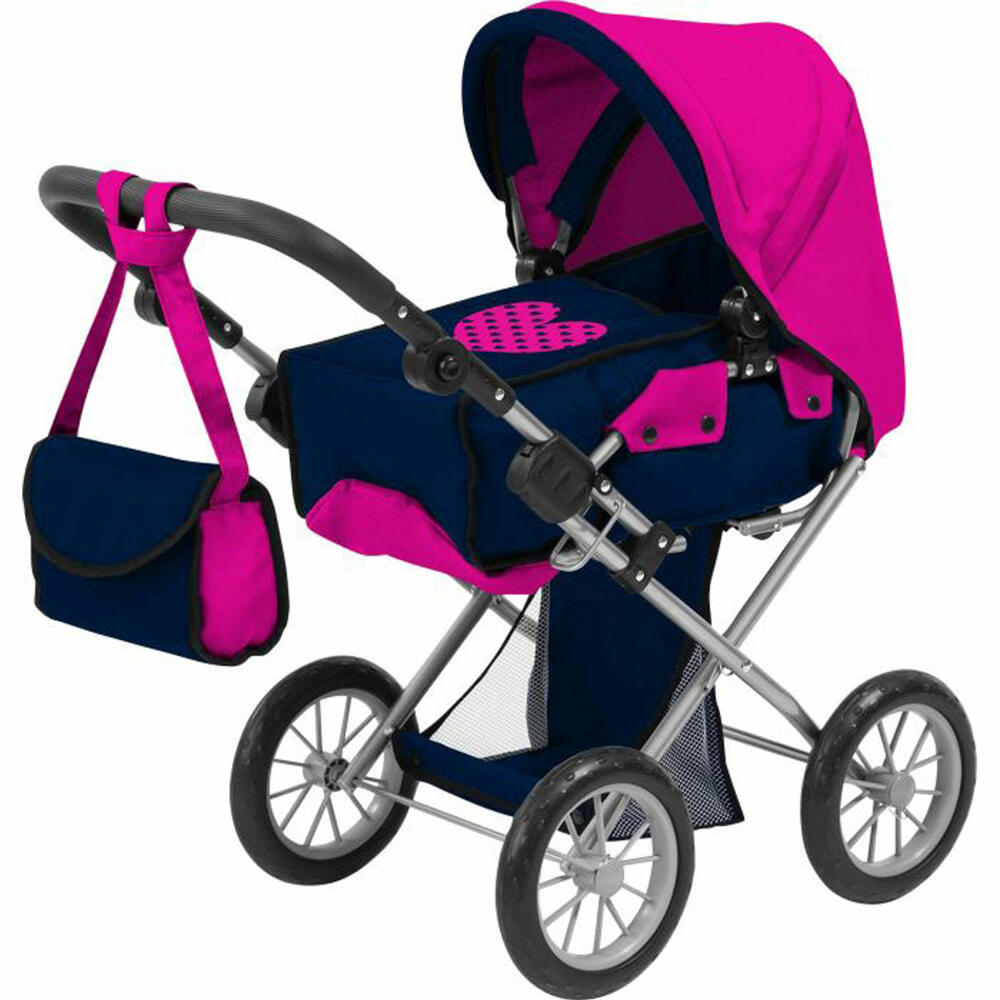 Amia Doll's Stroller Heart, blue/magenta