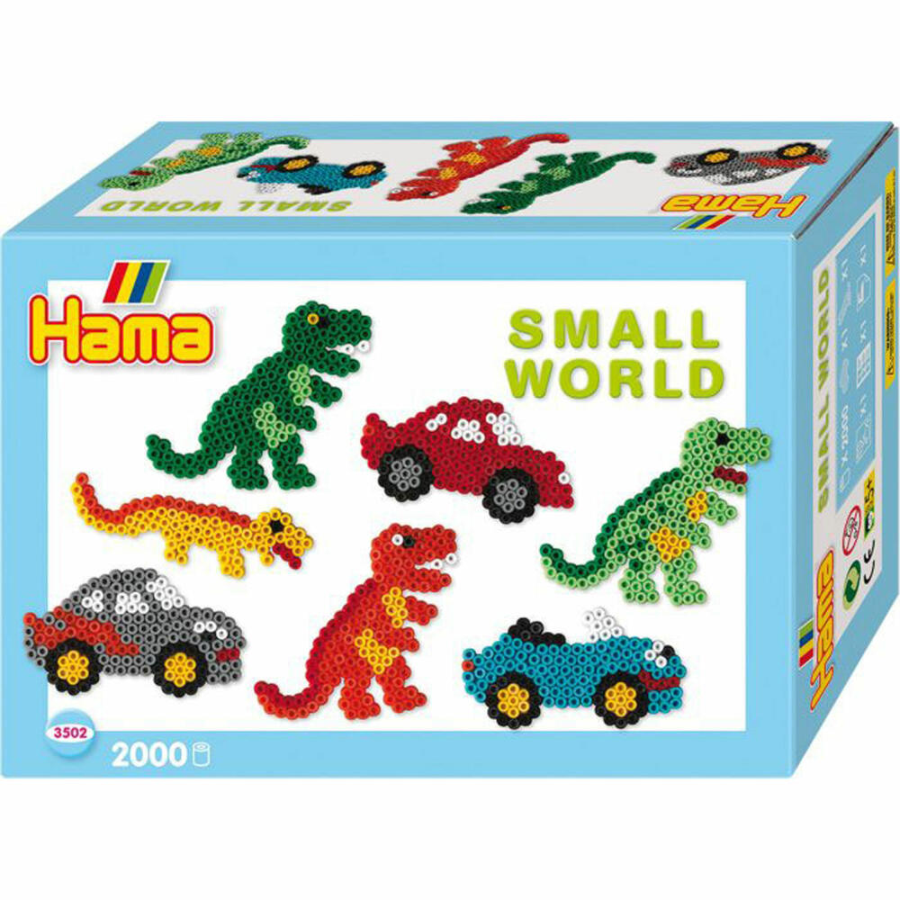 Hama Iron-On Beads Midi - Gift Pack Small World Dinosaur & Car Blue 2000