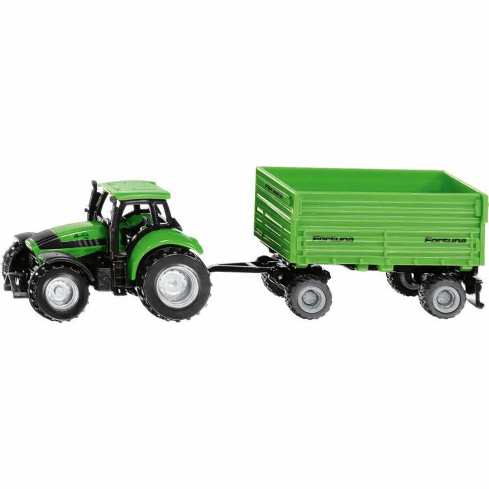 SIKU 1606 DEUTZ-FAHR with Fortuna 2-axle trailer