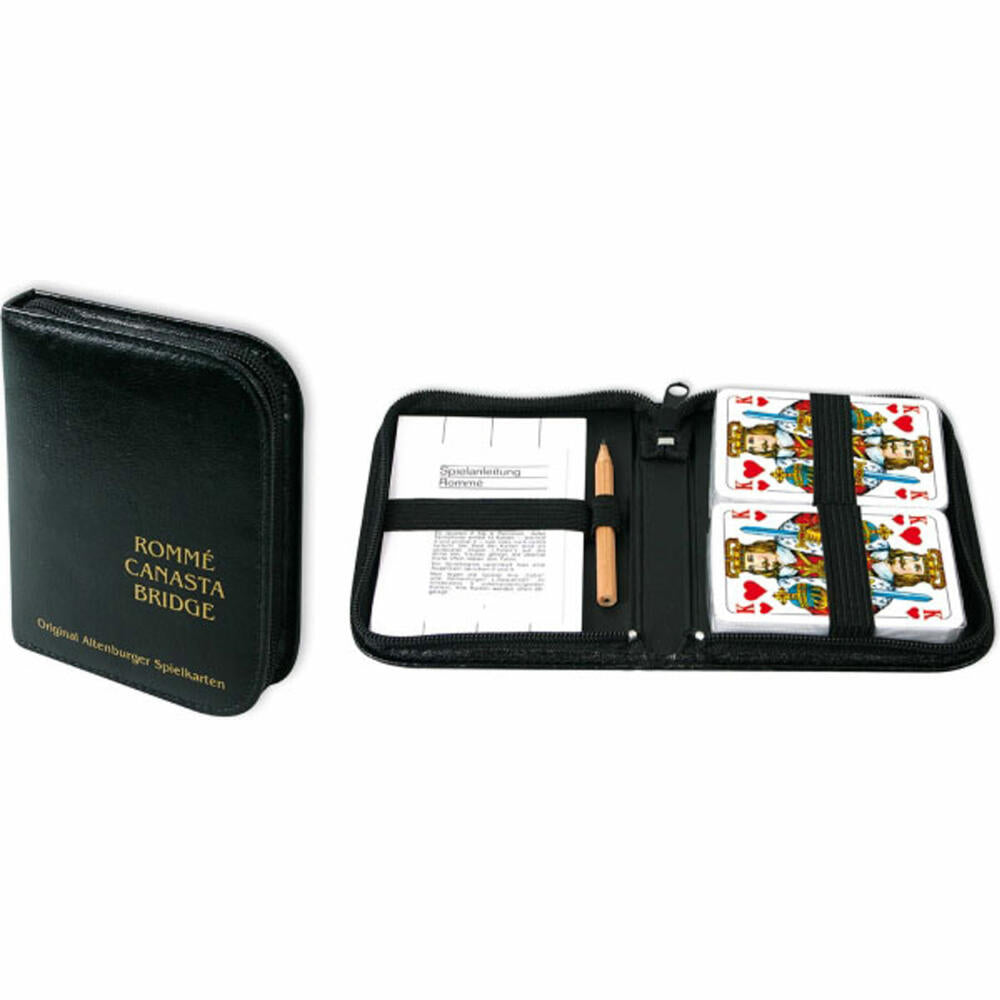 ASS Altenburger ASS Rommé, French picture, leather case. Card game