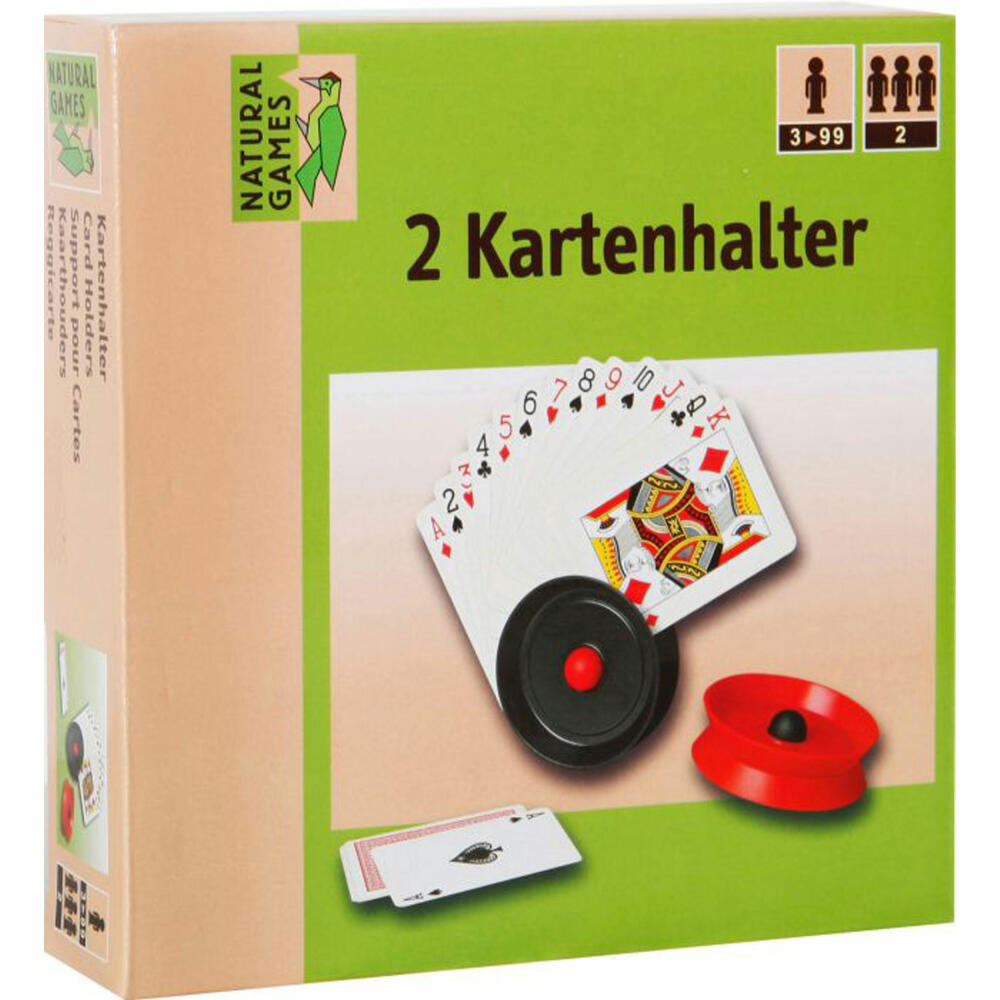 Natural Games card holder, set of 2, playing card holder, playing card holder, from 3 years, 61907076