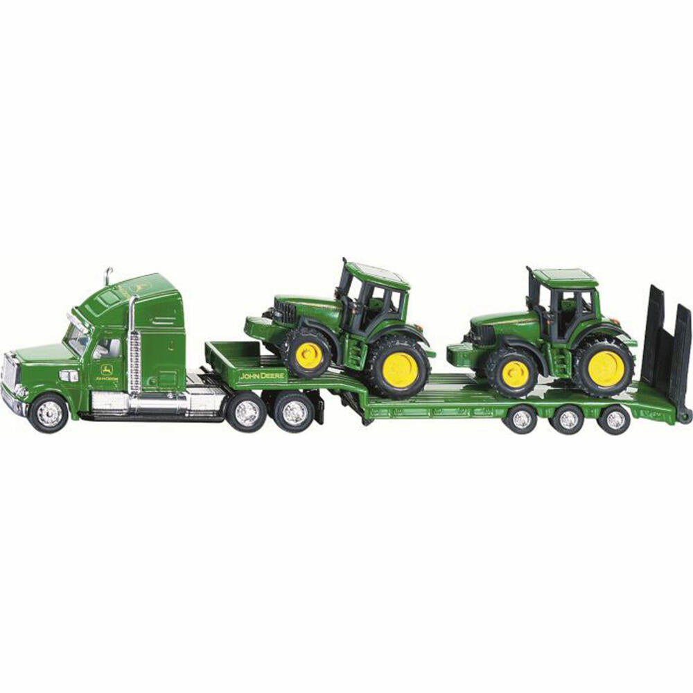 SIKU 1837 low loader with John Deere tractors