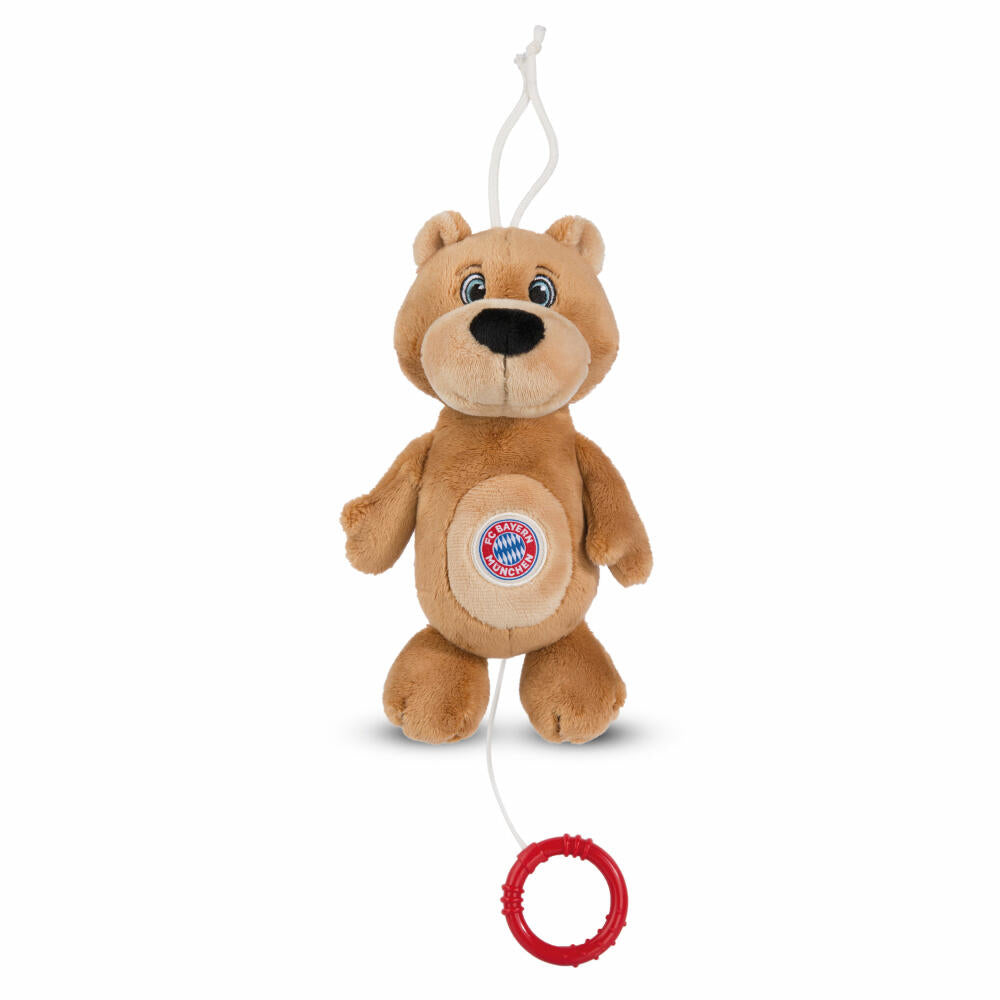 NICI FC Bayern München Bär Berni Spieluhr, Musikuhr, Einschalfhilfe, Kuscheltier, Polyester, 18 cm, 49082