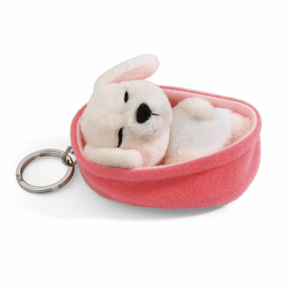 NICI Sleeping Pets Hund Schlüsselanhänger, Schlüssel Anhänger, Glücksbringer, Creme, 8 cm, 48834