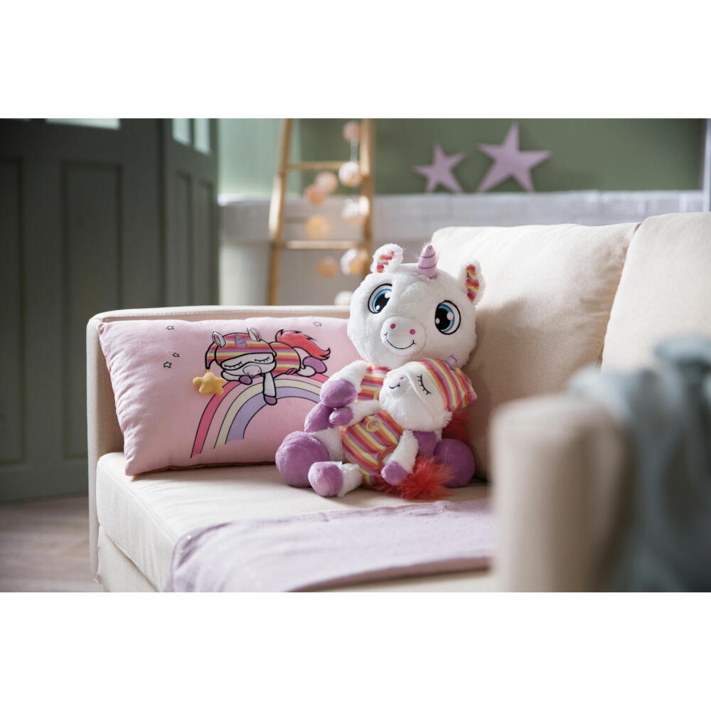 NICI Schlafmützen Einhorn Myala Kissen, Kopfkissen, Kuschelkissen, Dekokissen, 43 x 25 cm, 48888