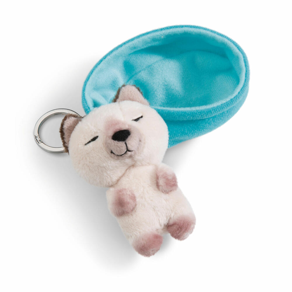 NICI Sleeping Pets Katze Siam Schlüsselanhänger, Schlüssel Anhänger, Glücksbringer, 8 cm, 48838