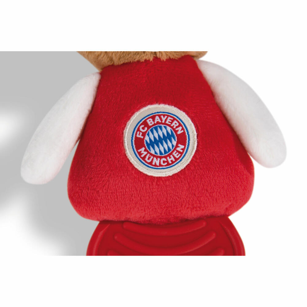 NICI FC Bayern München Bär Berni Beißring, Greifling, Greifspielzeug, Zahnungshilfe, 15 cm, 49086