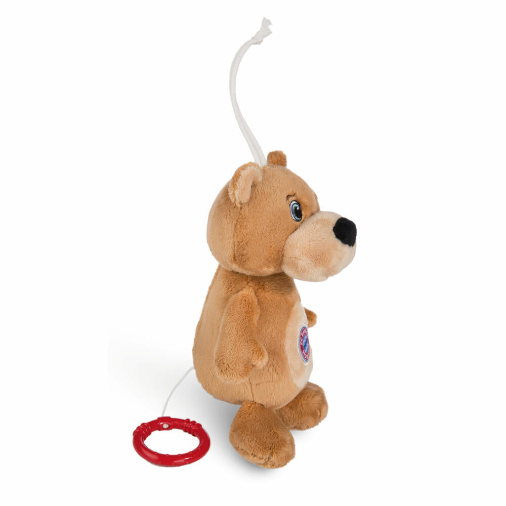 NICI FC Bayern München Bär Berni Spieluhr, Musikuhr, Einschalfhilfe, Kuscheltier, Polyester, 18 cm, 49082